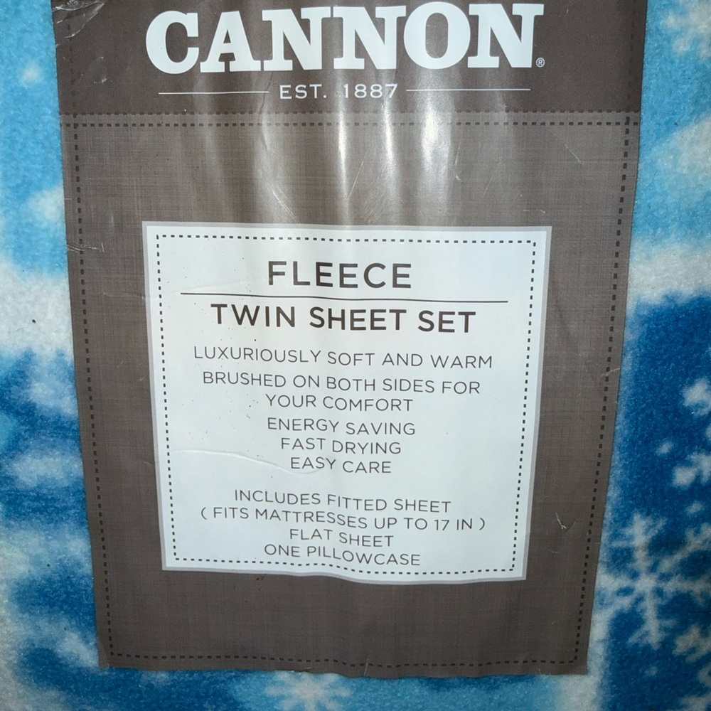 Canon Brown and White Fleece Twin Sheet Set